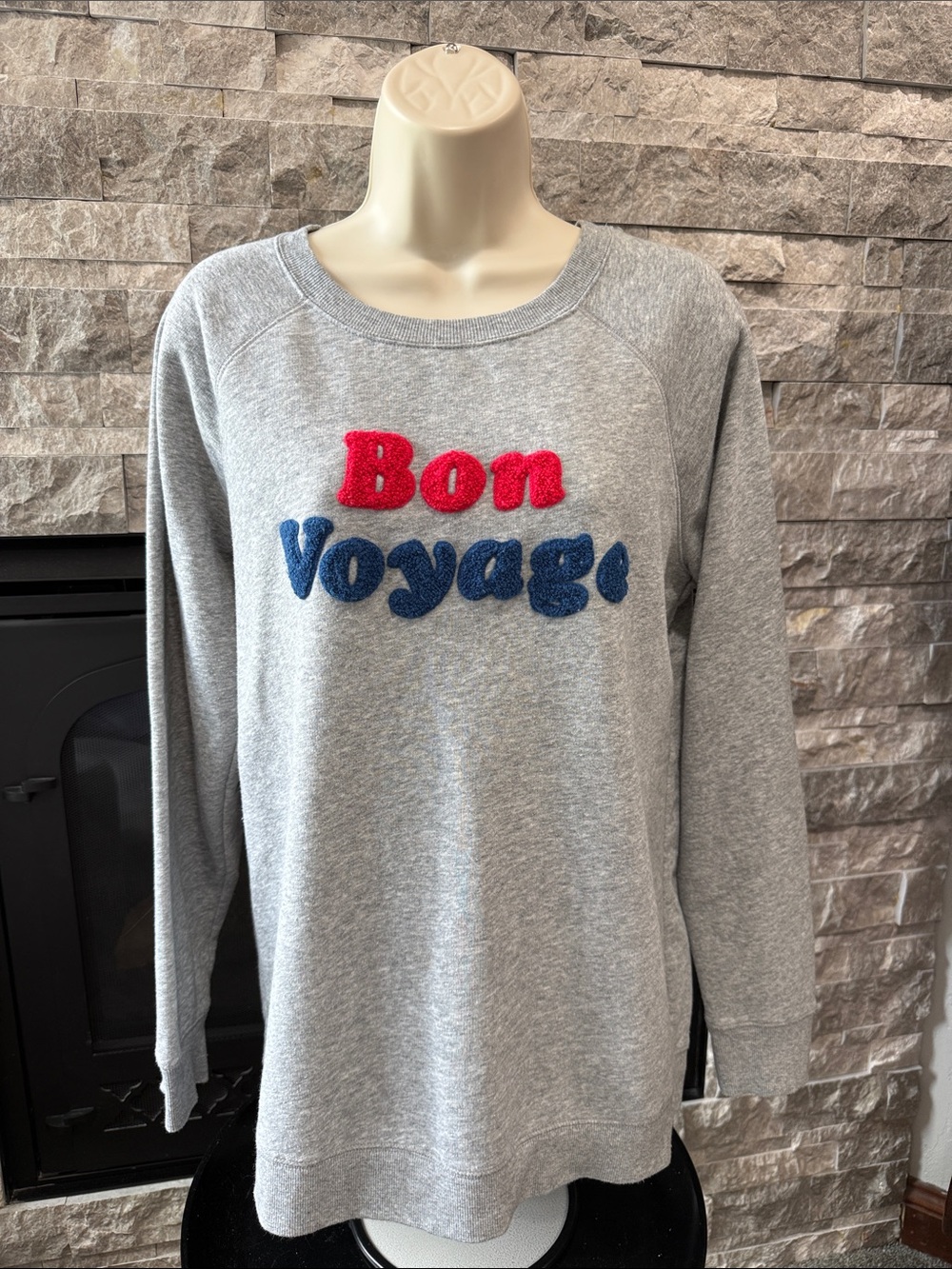 Old Navy Gray Sweatshirt with Red Detail